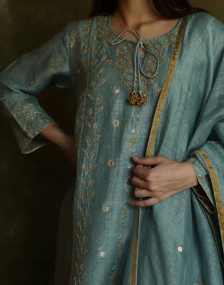 Rasm Khadi Silk Kurta Set