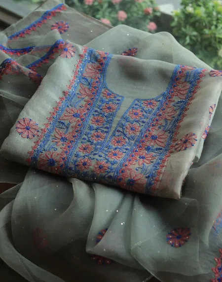 Smokey Grey | Noor Organza Silk Fabrics