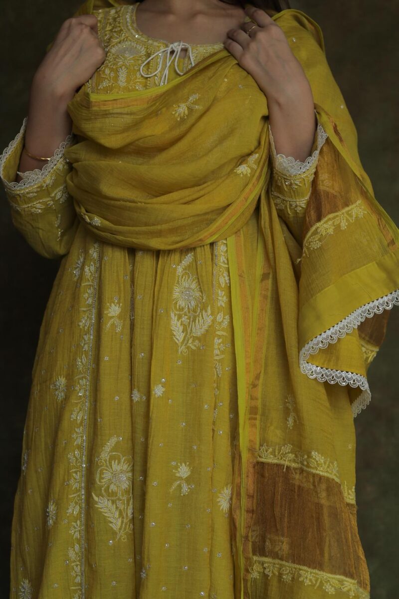 Tissue Silk Chikankari Bhopali