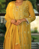 Tissue Silk Chikankari Bhopali Kurta Set