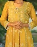 Tissue Silk Chikankari Bhopali Kurta Set