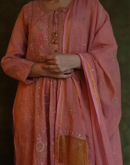 Tissue Silk Chikankari Bhopali - Image 8