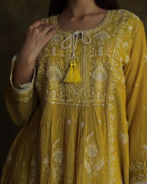 Tissue Silk Chikankari Bhopali - Image 9