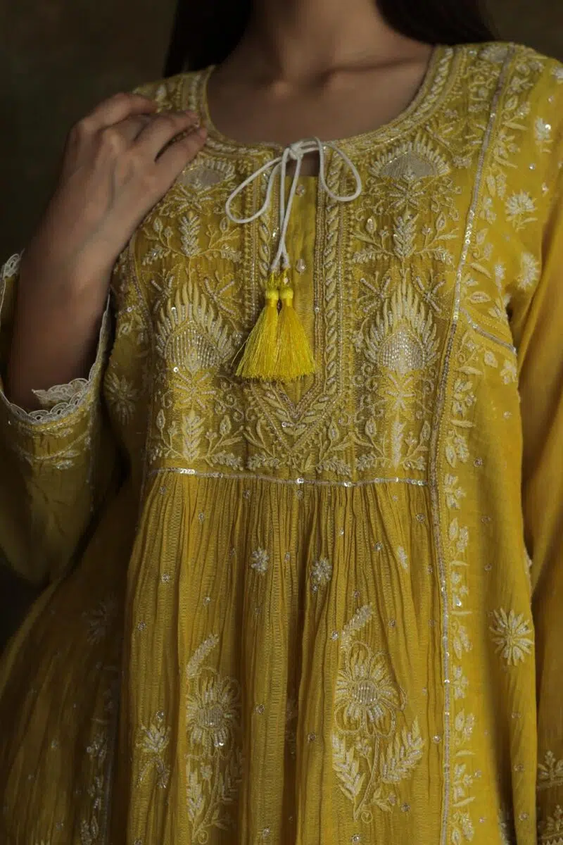Tissue Silk Chikankari Bhopali