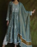 Tissue Silk Chikankari Bhopali Kurta Set