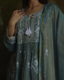 Tissue Silk Chikankari Bhopali Kurta Set