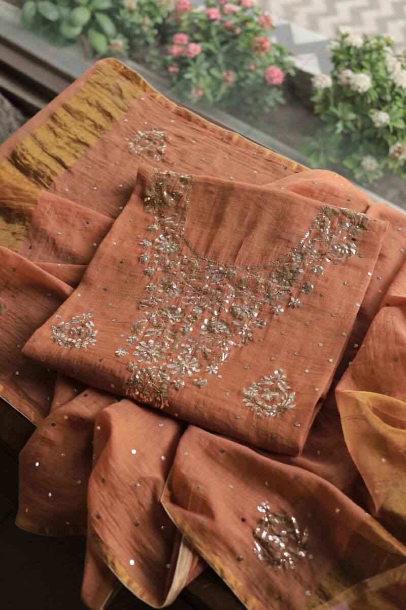 Tissue Silk Mukaish Fabrics