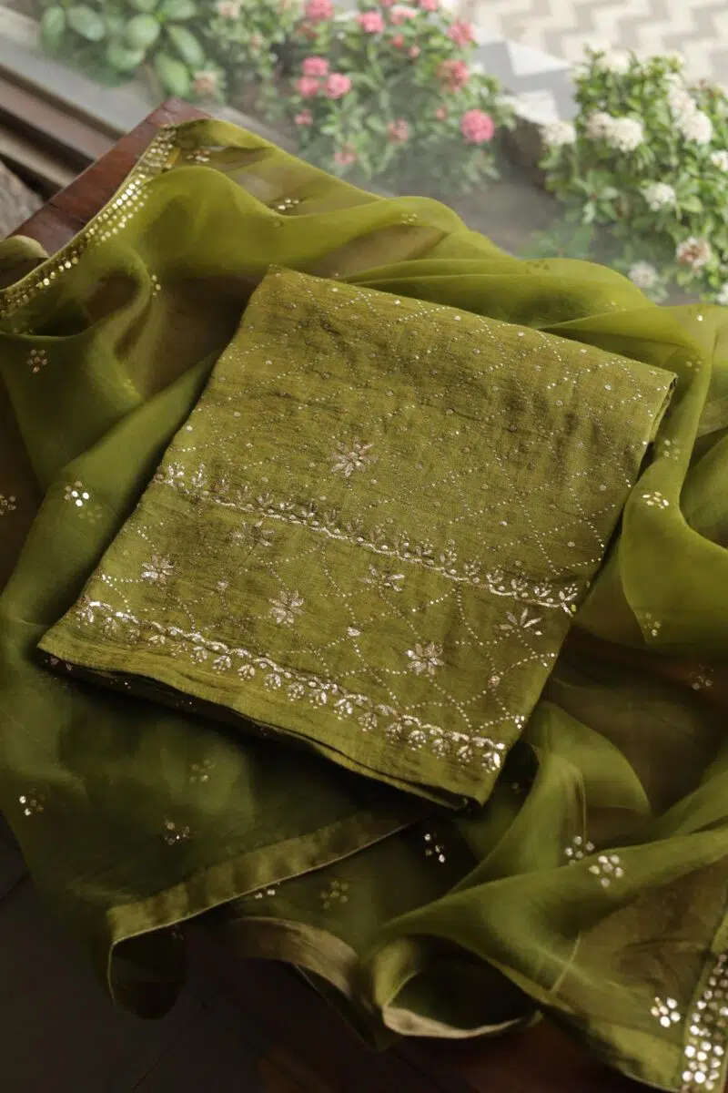 Tissue Silk Mukaish Fabrics