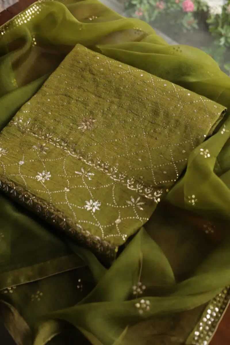 Tissue Silk Mukaish Fabrics