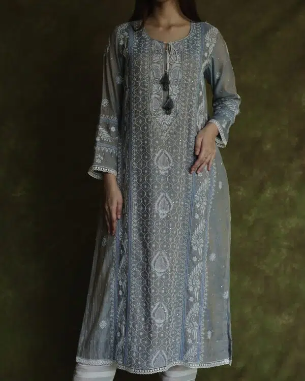 Tissue Silk Straight Cut Kurta - Image 8