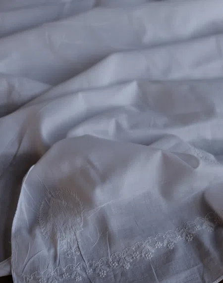 White Cotton Chikankari Semi-Stitched Kurta Dupatta Fabrics