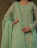 Noor Organza Silk Zardosi Work Fine Resham Chikankari Kurta Set