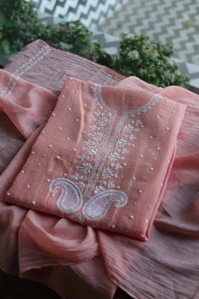 Zari Booti Chikankari Fabrics