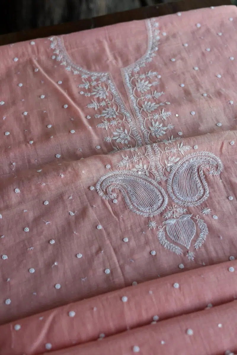 Zari Booti Chikankari Fabrics