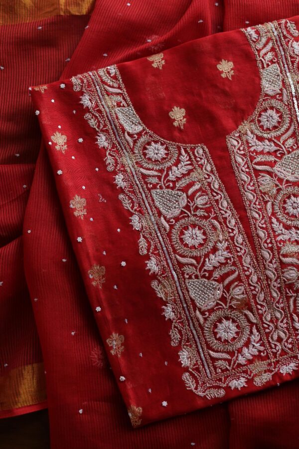 Zari Chanderi Chikankari Fabrics - Image 8