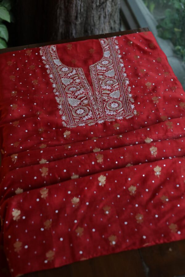 Zari Chanderi Chikankari Fabrics - Image 9