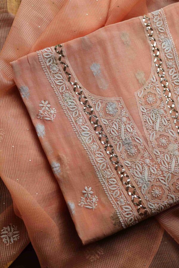 Malmal Zari Booti Chikankari Fabrics