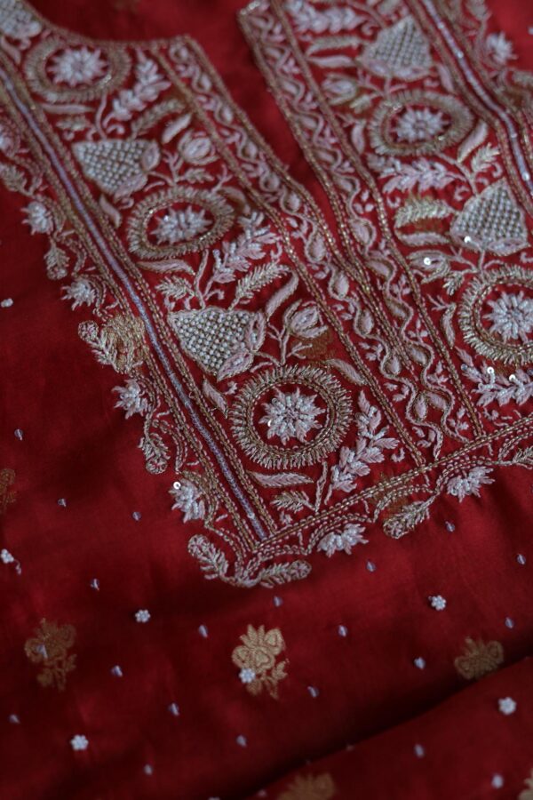 Zari Chanderi Chikankari Fabrics - Image 4