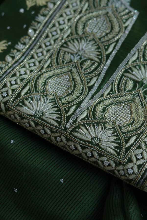 Banarasi Zari Chanderi Unstitched Chikankari Fabrics - Image 2