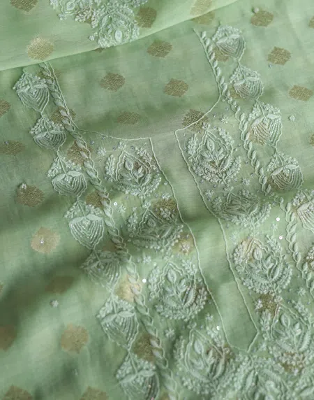 Zari Booti Chikankari Fabrics - Image 6