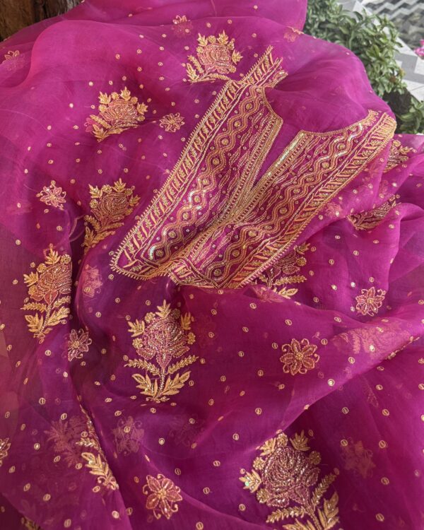 Magenta Pink | Noor Organza Silk Fabrics - Image 6
