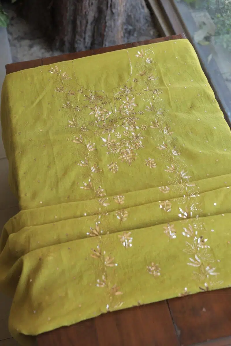 Tissue Silk Mukaish Fabrics