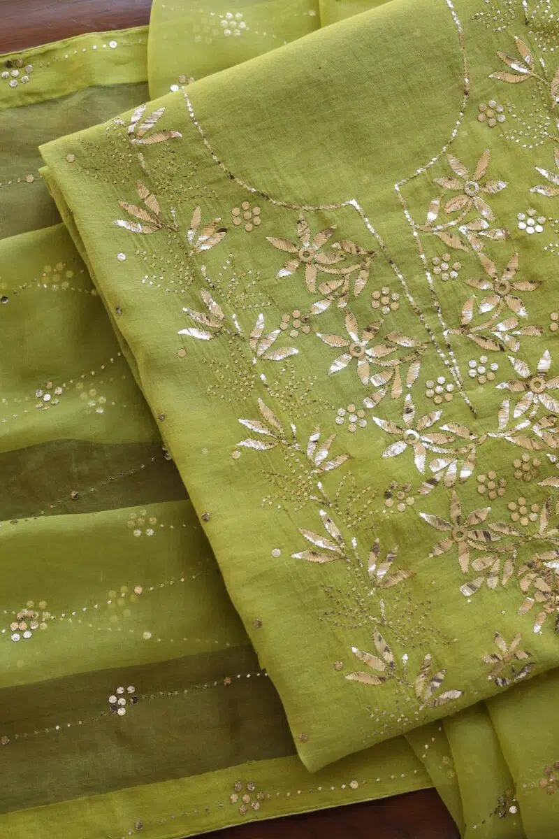 Tissue Silk Mukaish Fabrics