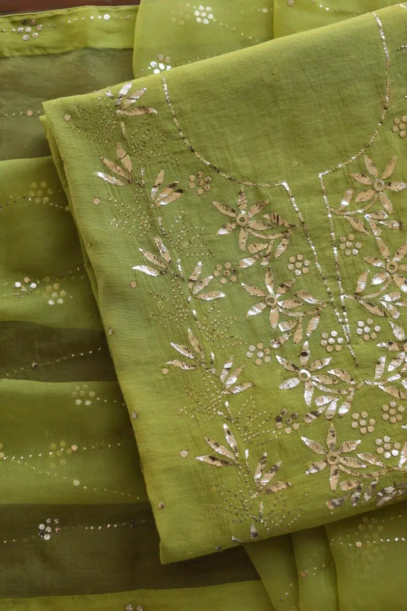 Tissue Silk Mukaish Fabrics
