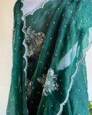 Bottle Green | Noor Organza Cutwork Saree