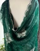 Bottle Green | Noor Organza Cutwork Saree
