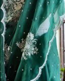Bottle Green | Noor Organza Cutwork Saree