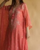 Chiffon Resham Chikankari Kaftan