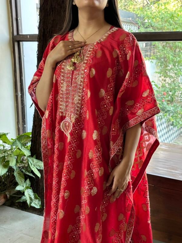 Zari Chanderi Chikankari Kaftans