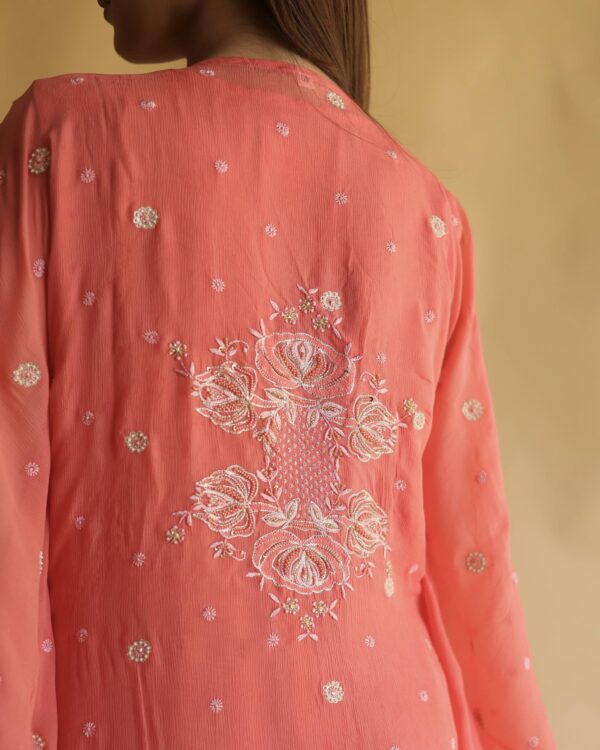 Chiffon Resham Chikankari Kaftan - Image 5