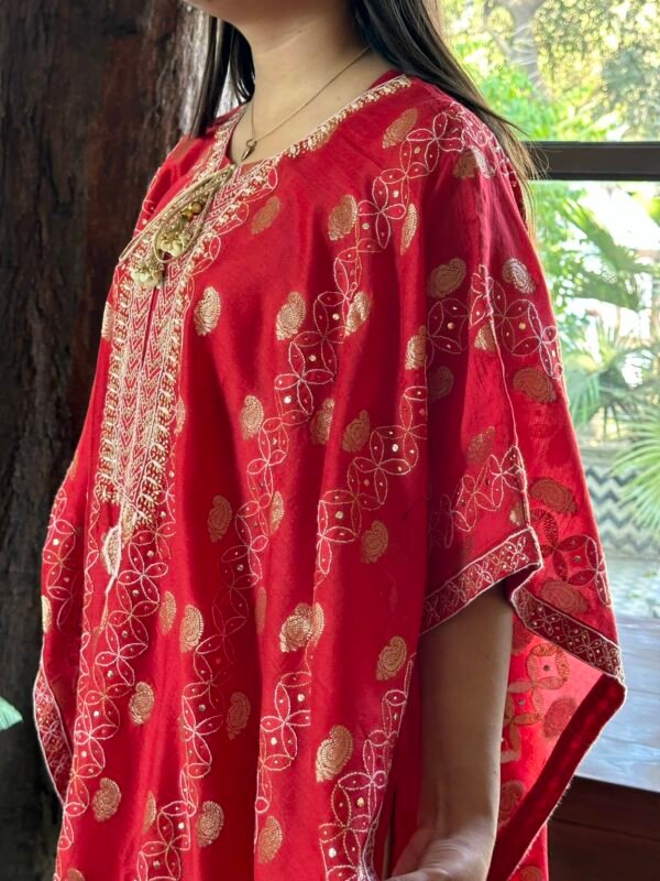 Zari Chanderi Chikankari Kaftans - Image 7