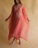 Chiffon Resham Chikankari Kaftan