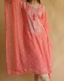 Chiffon Resham Chikankari Kaftan