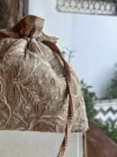 Natural Handcrafted Silk Chikankari Potli Bags With Ari Work