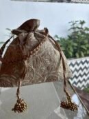 Natural Handcrafted Silk Chikankari Potli Bags With Ari Work