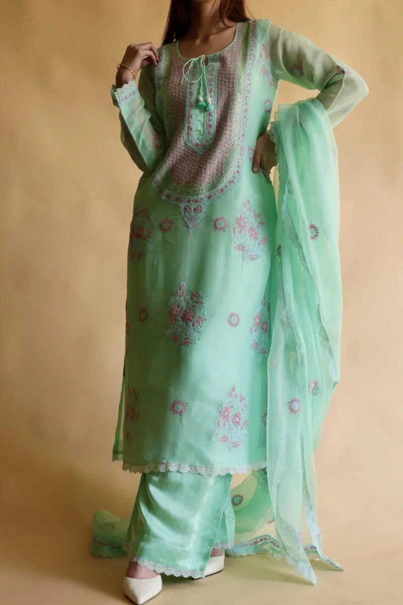 Chikankari x Applique Organza