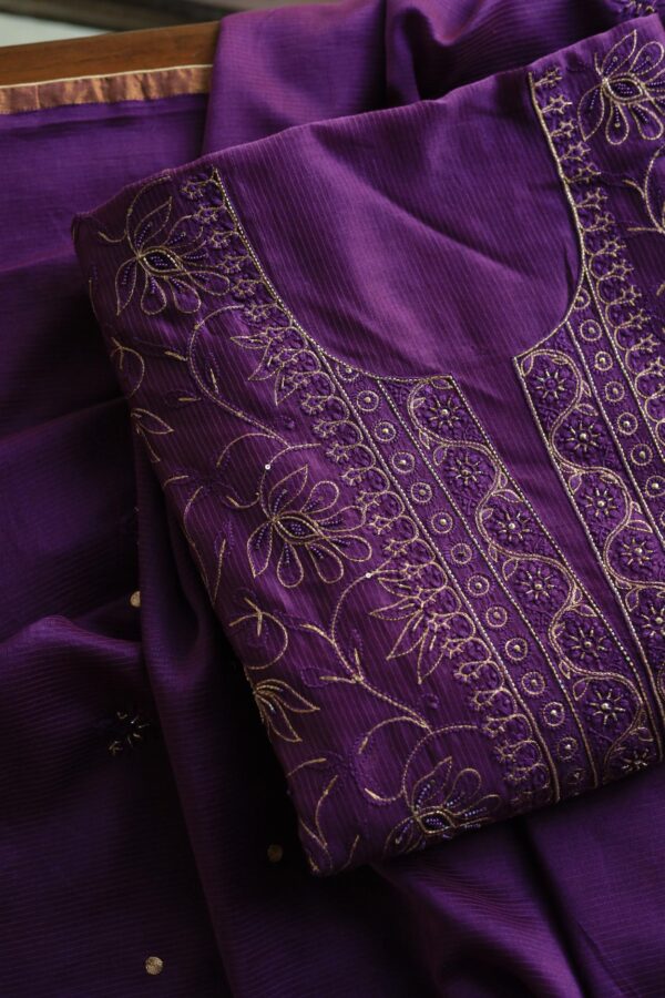 Deep Violet | Maheshwari Highlights Fabrics - Image 4