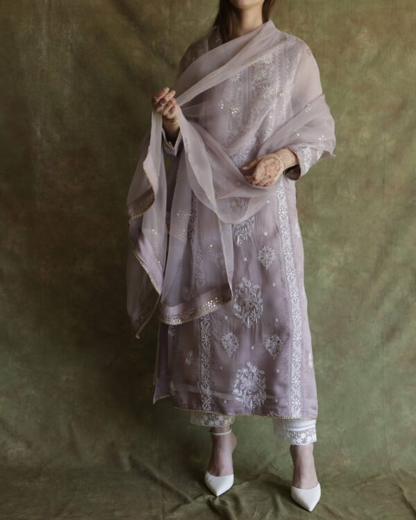 Lavender | Noor Applique Mukaish Kurta