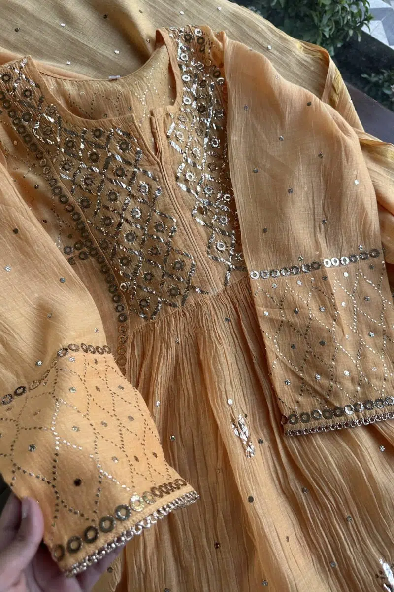 Mal Chanderi Mukaish Silk Dress