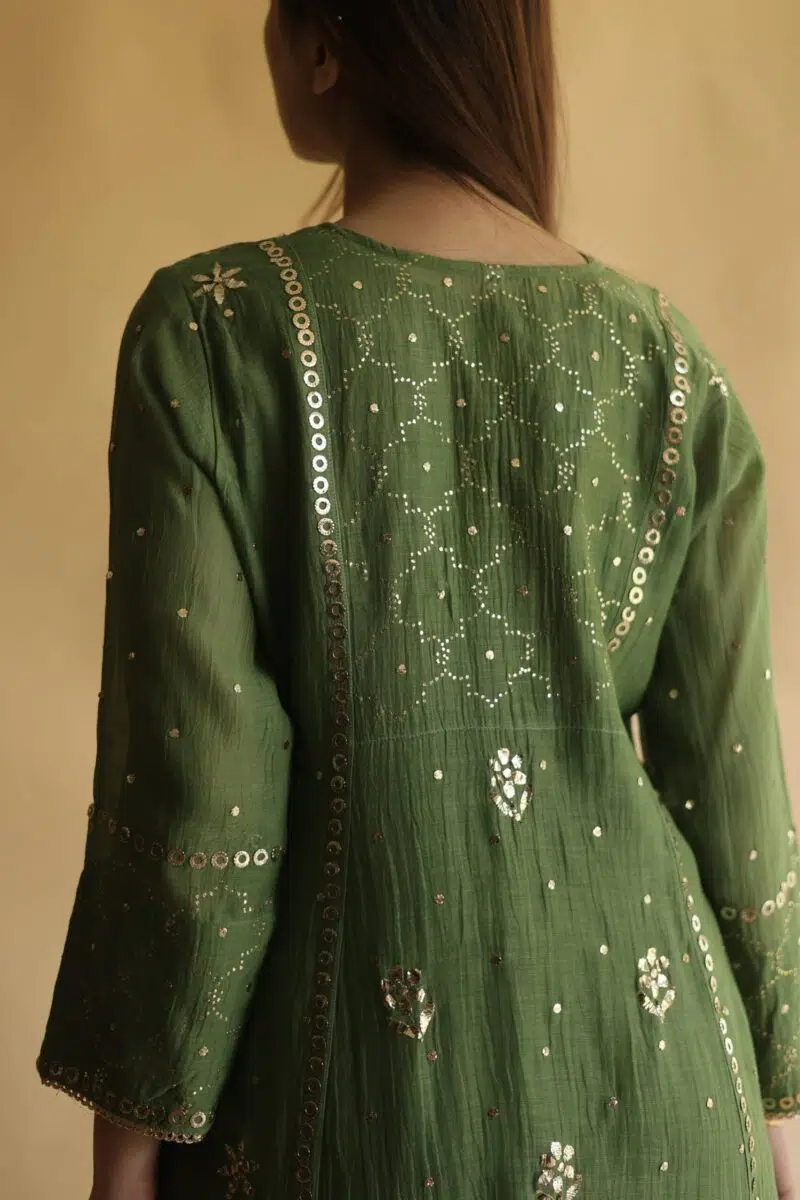 Mal Chanderi Mukaish Silk Dress