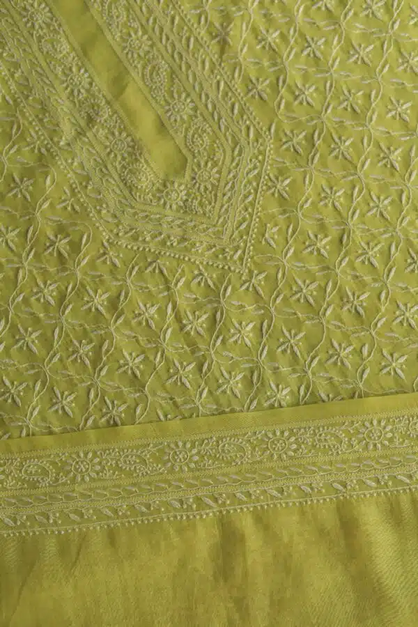Malmal All Over Chikankari Mens Kurtas Fabrics - Image 5
