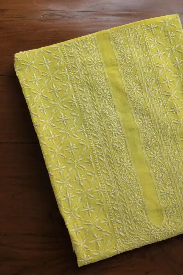 Malmal All Over Chikankari Mens Kurtas Fabrics - Image 2
