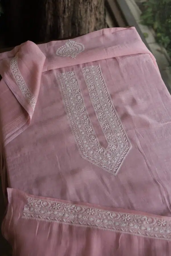 Malmal Chikankari Men's Kurtas Fabrics