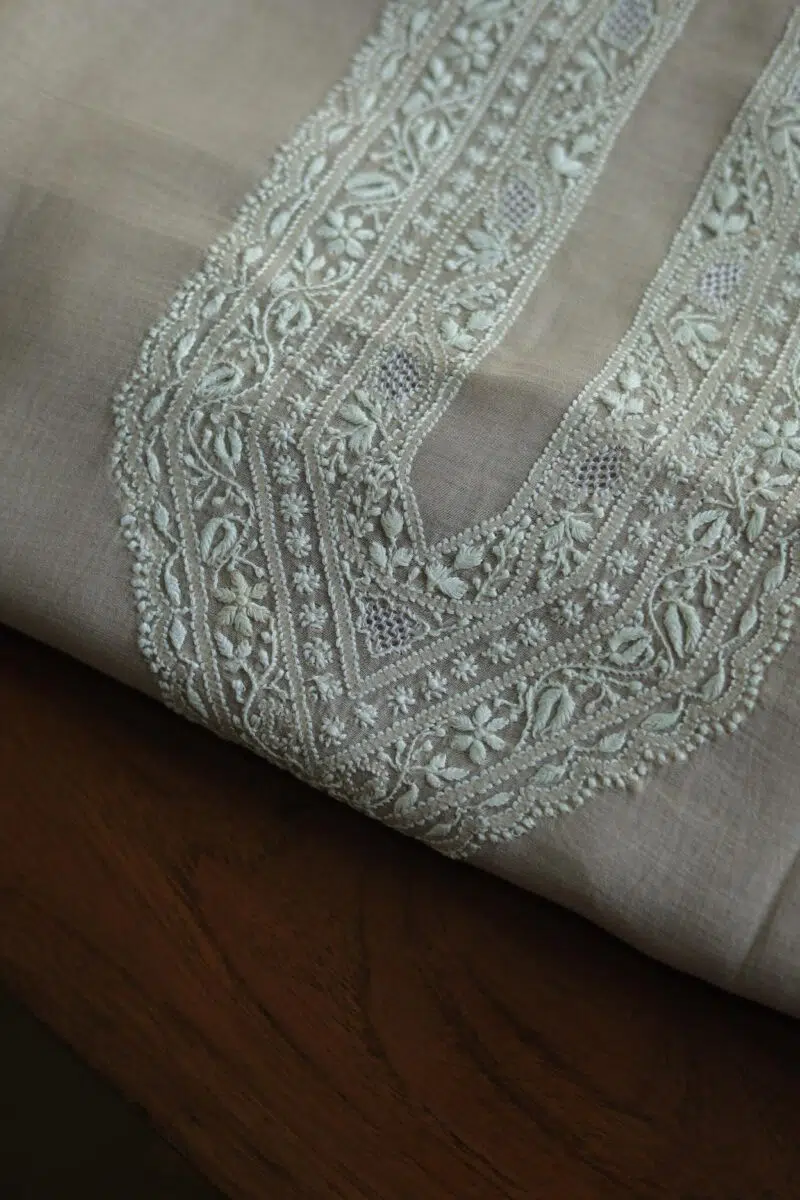 Malmal Chikankari Men's Kurtas Fabrics