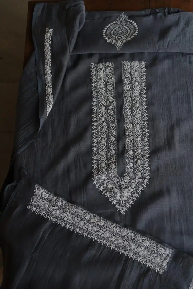 Malmal Chikankari Men's Kurtas Fabrics