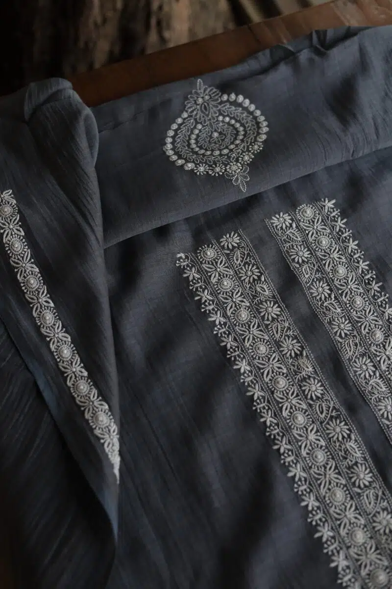 Malmal Chikankari Men's Kurtas Fabrics